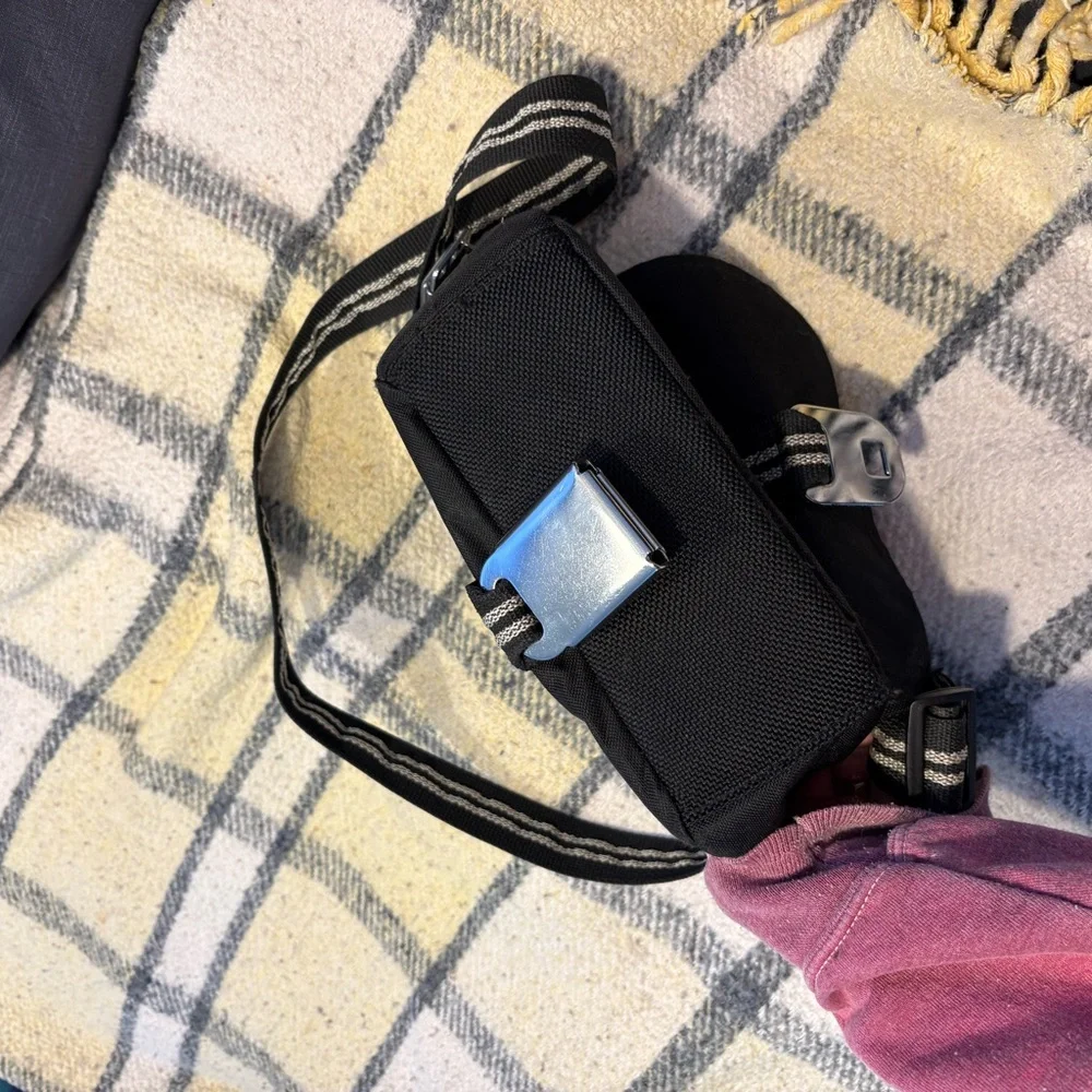 Black Jeep Crossbody Bag with Stripe Detail - Picture 6 of 6